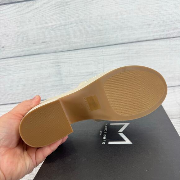 Marc Fisher LTD Natural Eyelet Summer Foreva Platform Sandals Size 10 - Picture 10 of 12